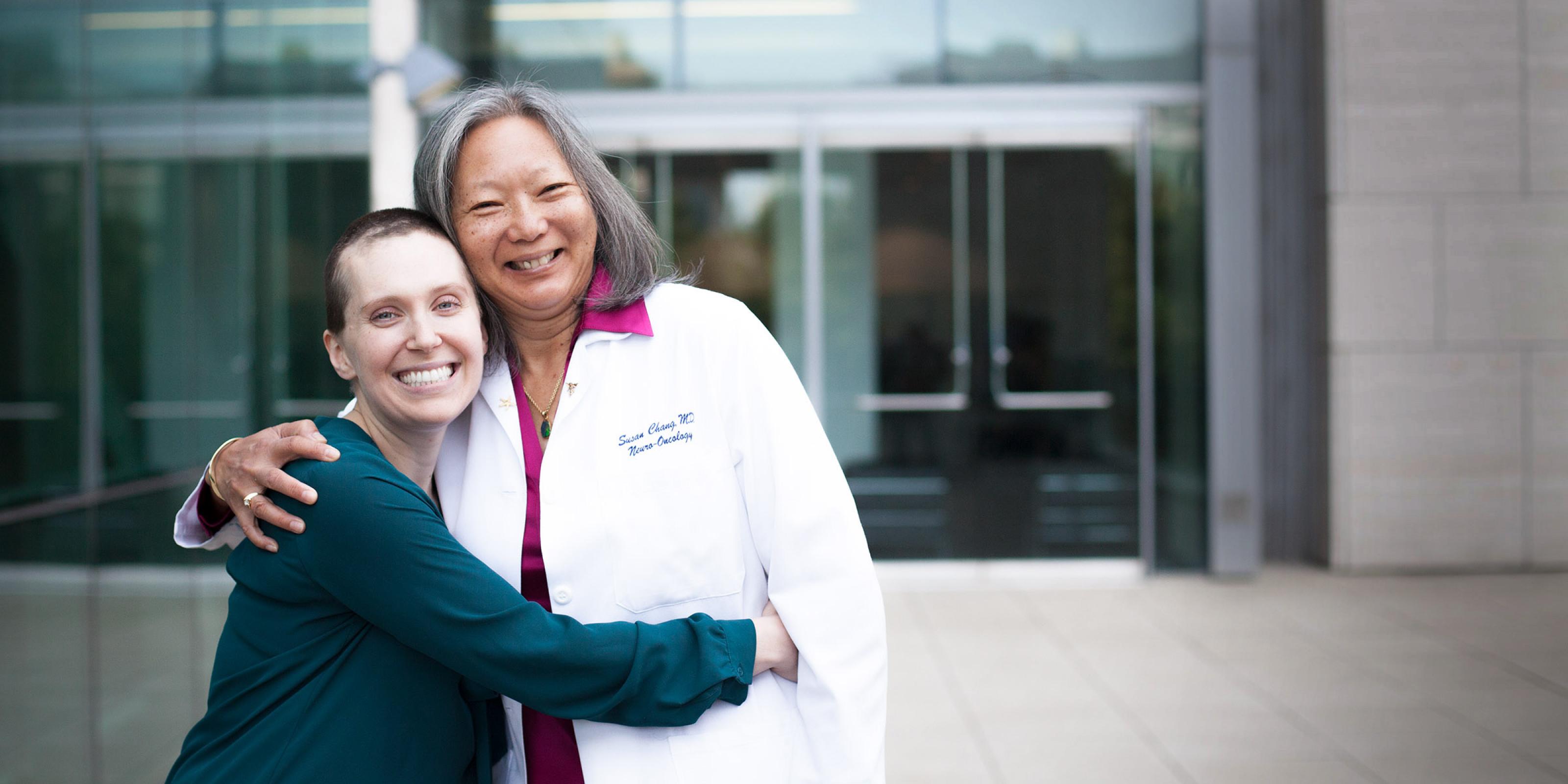 UCSF neuro-oncologist Susan Chang with patient