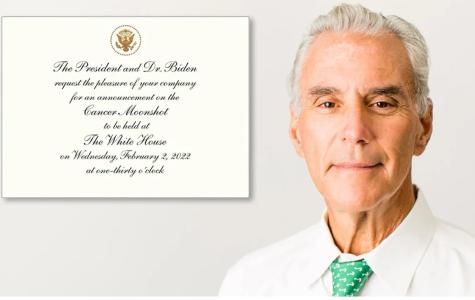 White House invitation for the Cancer Moonshot initiative relaunch event next to Dr. Mitchel Berger