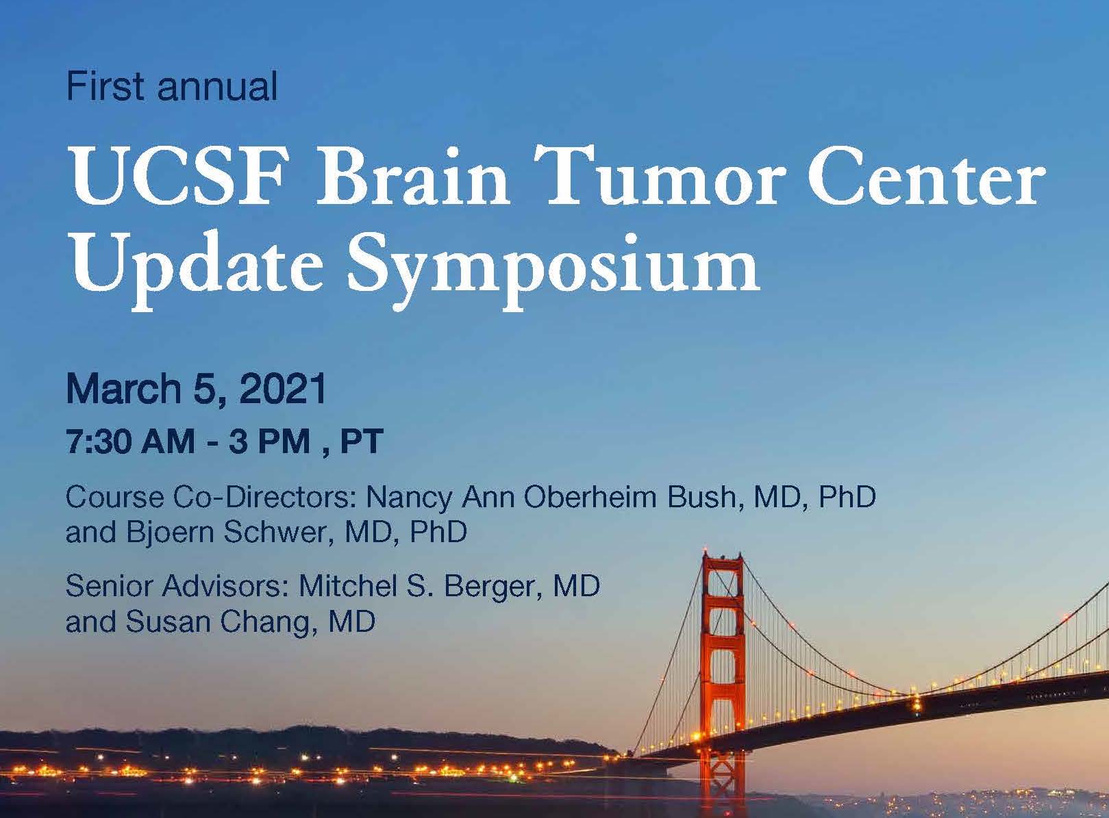 Brain Tumor Center Symposium Registration Link and Golden Gate Bridge