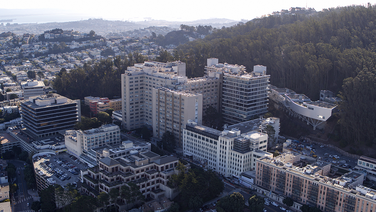 Aerial view of UCSF's Parnassus Heights campus.