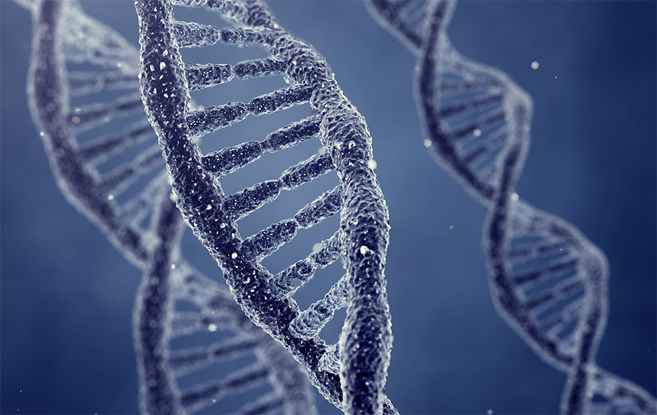3D illustration of DNA.