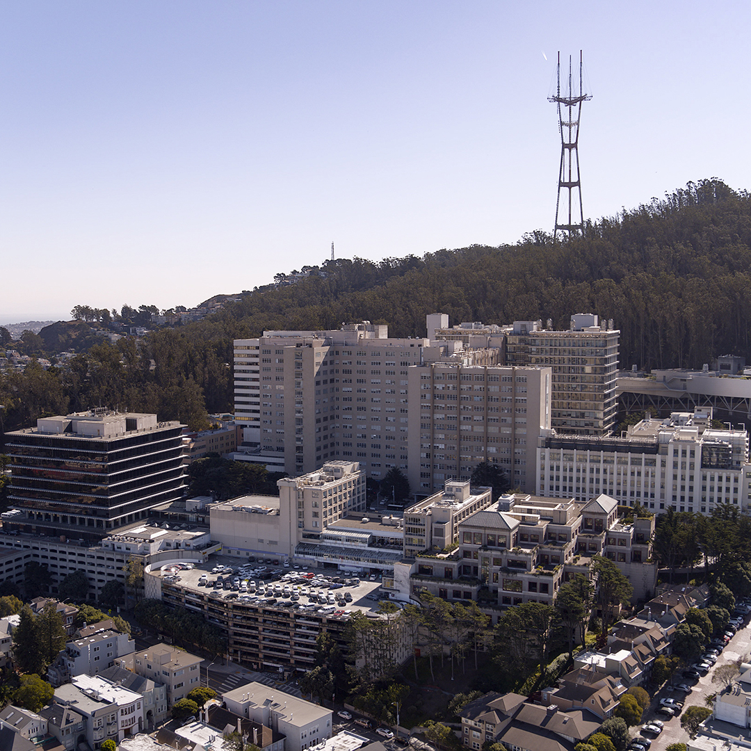 Aerial view of UCSF's Parnassus Heights campus.