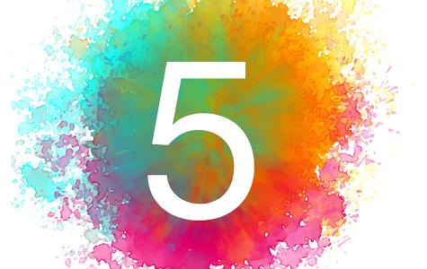 colorful graphic showing the number 5