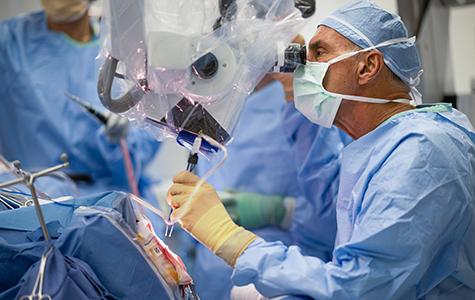 UCSF Brain Tumor Center director Mitchel Berger, MD, during a glioma resection surgery